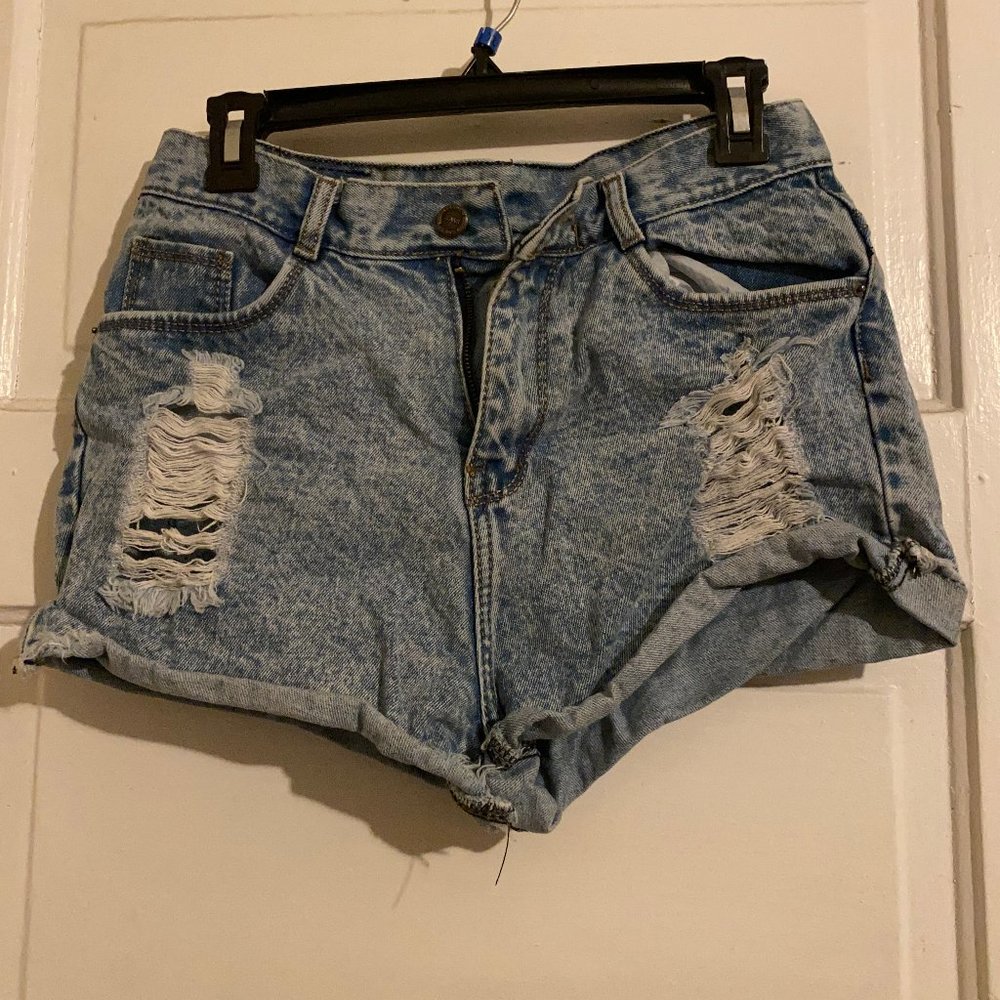 High-rise Denim Shorts, Size S